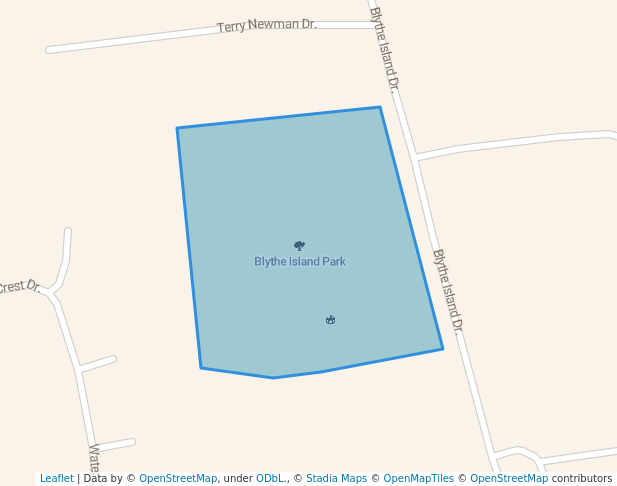 walking in Blythe Island Park map in Brunswick