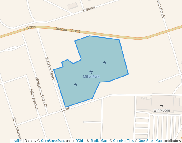 walking in Miller Park map in Brunswick