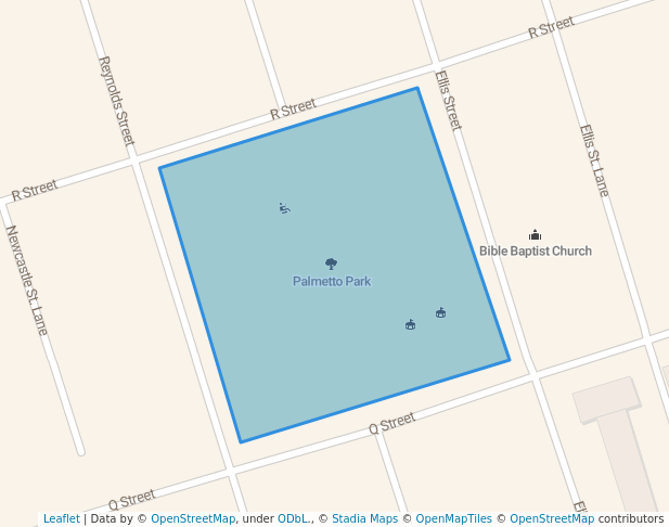 walking in Palmetto Park map in Brunswick