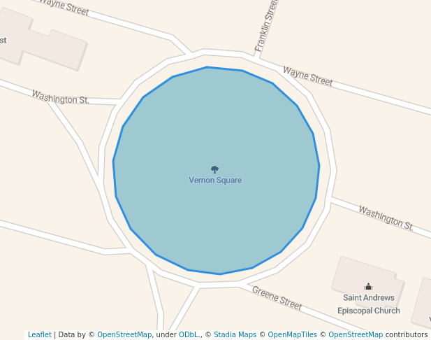 walking in Vernon Square map in Darien