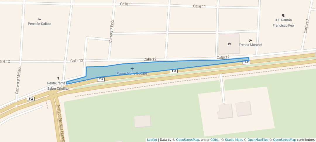 walking in Paseo María Guédez map in Calabozo