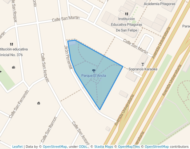 walking in Parque El Ancla map in Comas