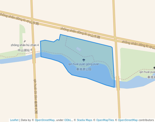 walking in 秦淮源公园 map in Nan Jing Shi