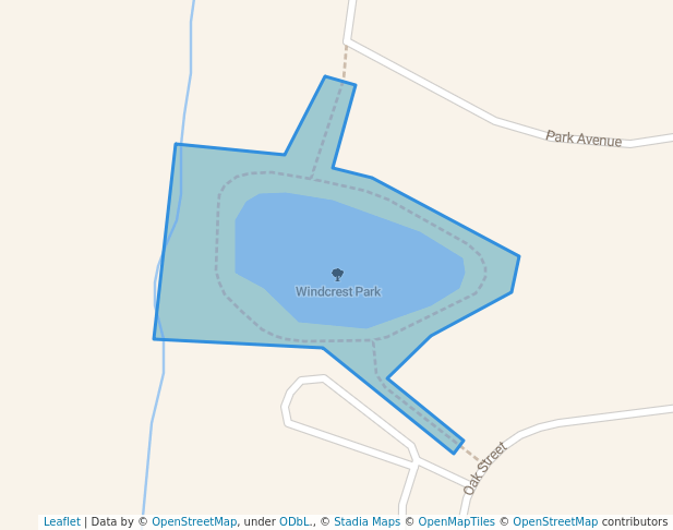 walking in Windcrest Park map in Granger