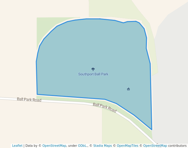 walking in Southport Ball Park map in Panama City