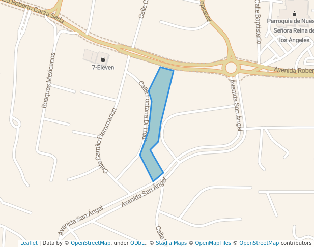 walking in Parque San Ángel map in San Pedro Garza García