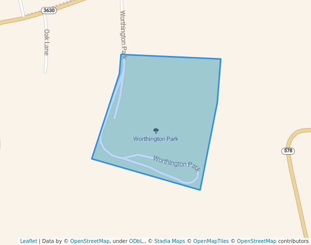 walking in Worthington Park map in Annville