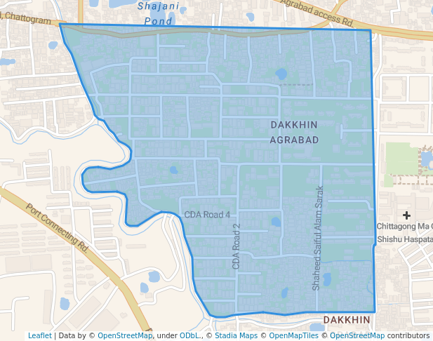 walking in N map in Chittagong