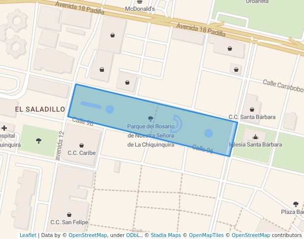 walking in Parque del Rosario de Nuestra Señora de La Chiquinquirá map in Maracaibo