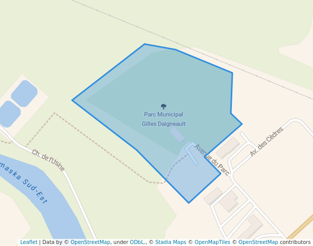 walking in Parc Municipal Gilles Daigneault map in Brigham