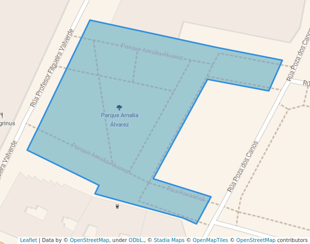 walking in Parque Amalia Álvarez map in Pontevedra