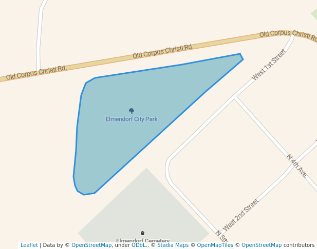walking in Elmendorf City Park map in Elmendorf