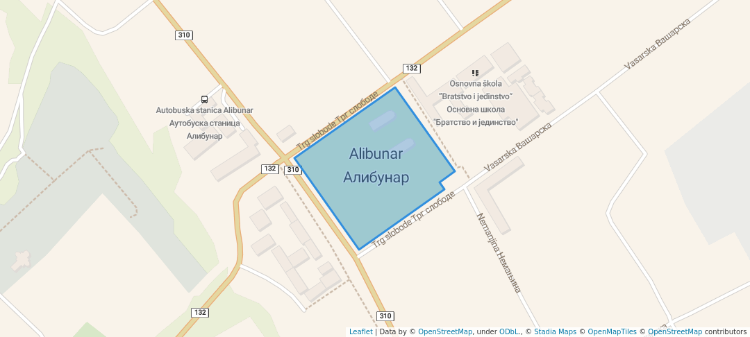 walking in Трг слободе map in Alibunar