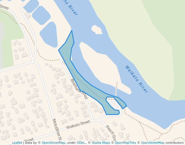 walking in Riverbank Reserve map in Taupō