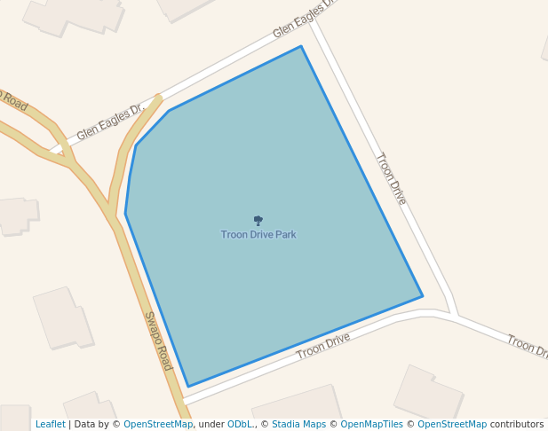 walking in Troon Drive Park map in Durban North