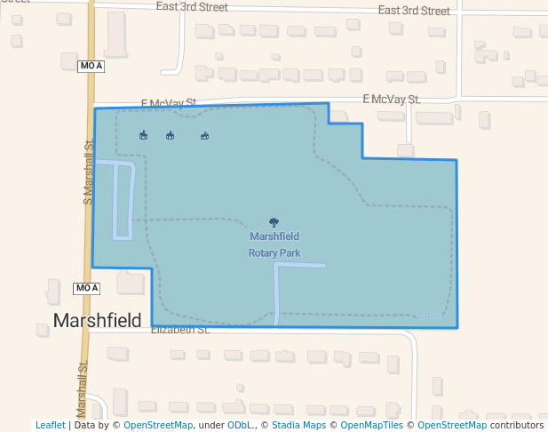 walking in Marshfield Rotary Park map in Marshfield