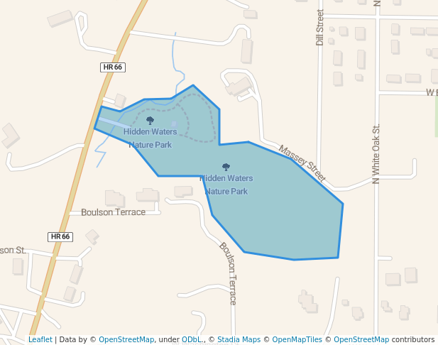walking in Hidden Waters Nature Park map in Marshfield