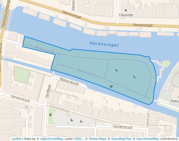 walking in Blekerspark map in Leiden