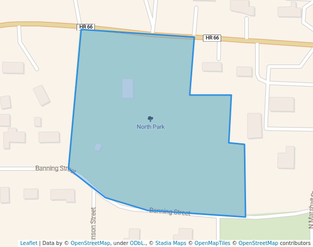 walking in North Park map in Marshfield