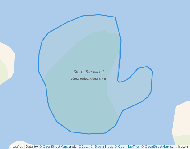 walking in Storm Bay Island Recreation Reserve map in Doriston