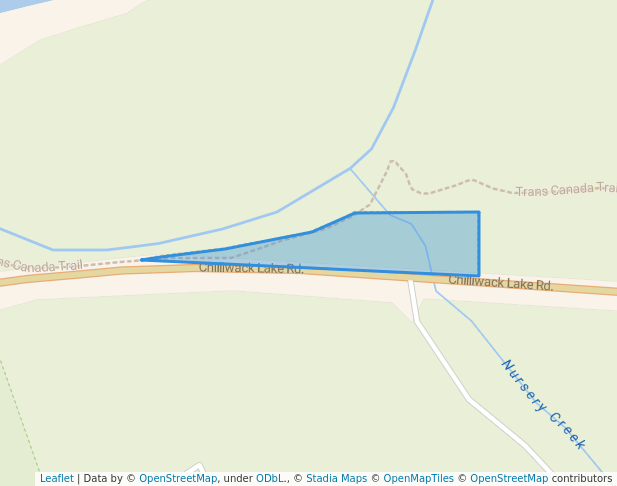 walking in Nursery Creek Recreation Reserve map in Chilliwack