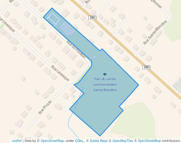 walking in Parc du centre communautaire Sainte-Blandine map in Rimouski