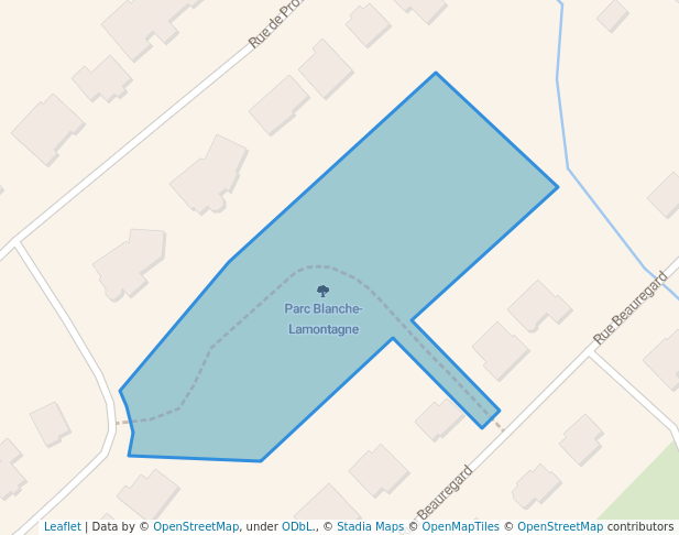 walking in Parc Blanche-Lamontagne map in Rimouski