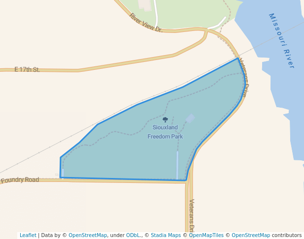 walking in Siouxland Freedom Park map in South Sioux City