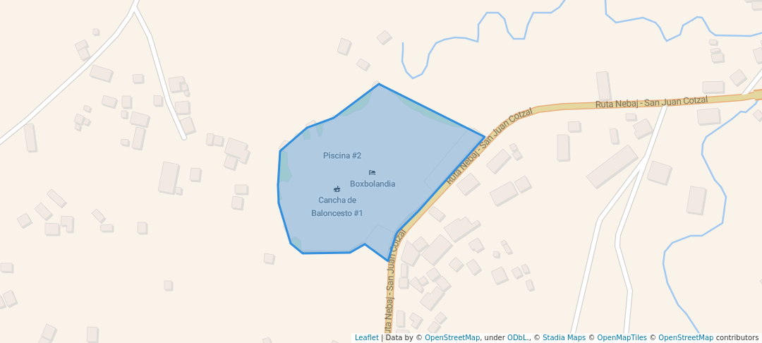 walking in Centro Recreativo Boxbolandia map in Nebaj