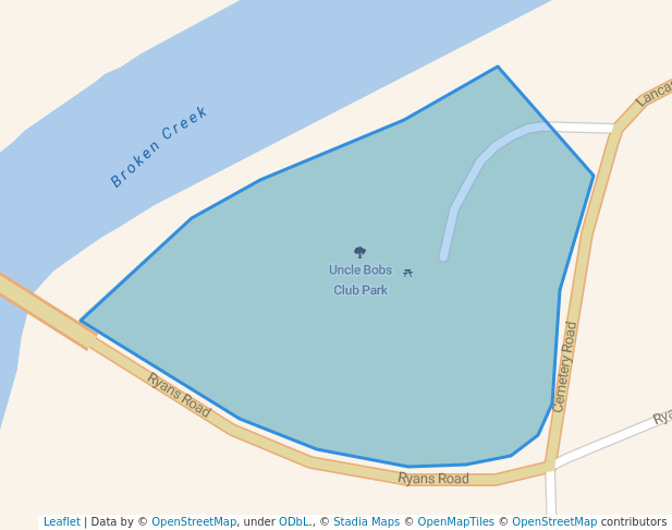 walking in Uncle Bobs Club Park map in Nathalia