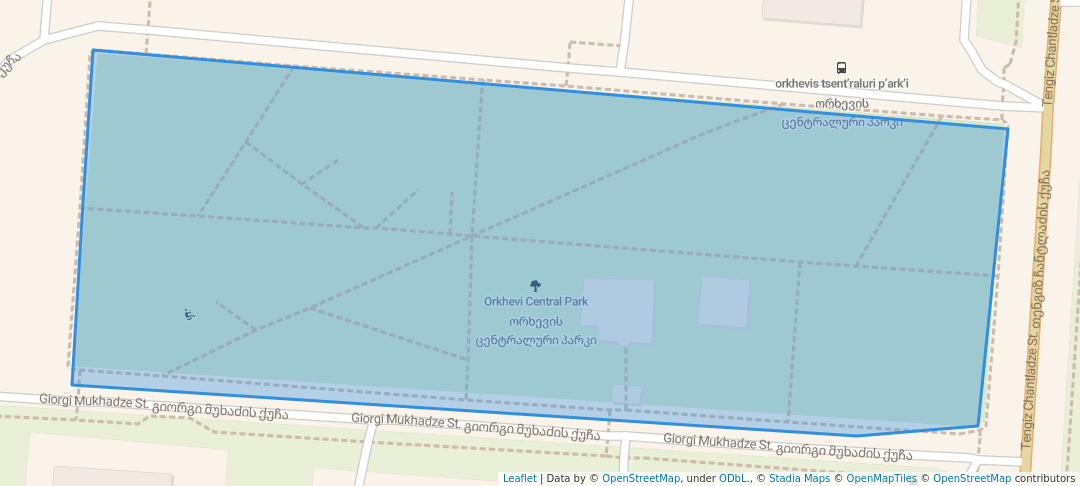 walking in ორხევის ცენტრალური პარკი map in T'bilisi