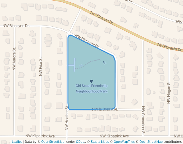 walking in Girl Scout Friendship Neighbourhood Park map in Port St. Lucie