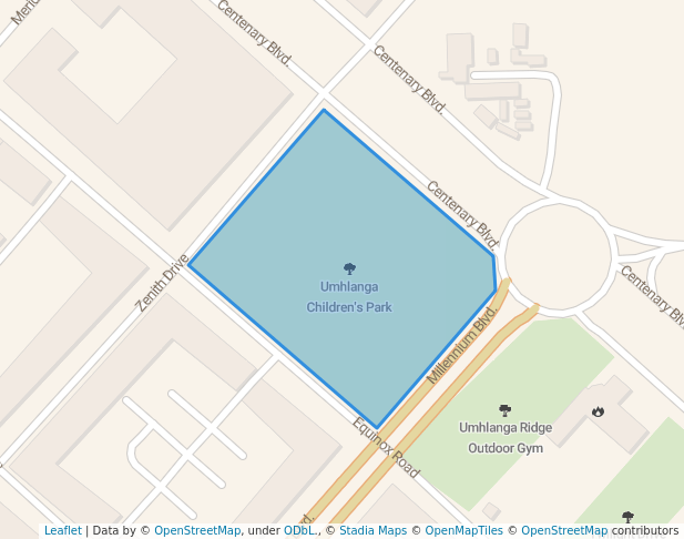 walking in Umhlanga Children's Park map in Umhlanga