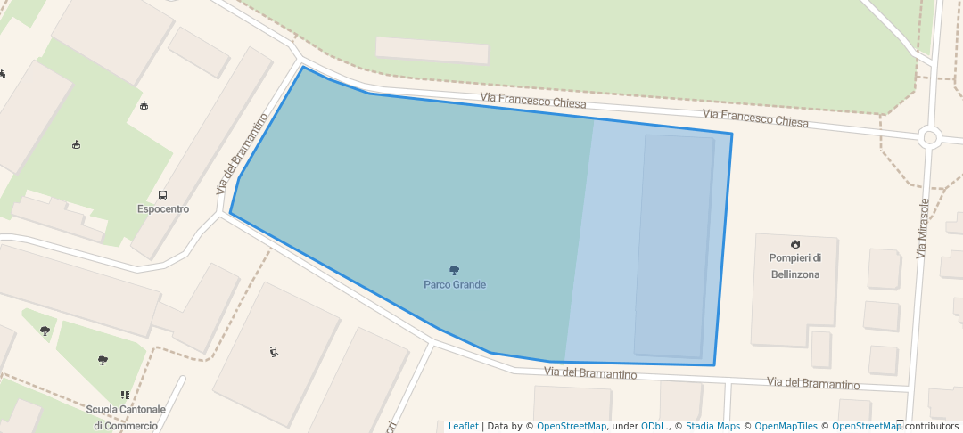 walking in Parco Grande map in Bellinzona