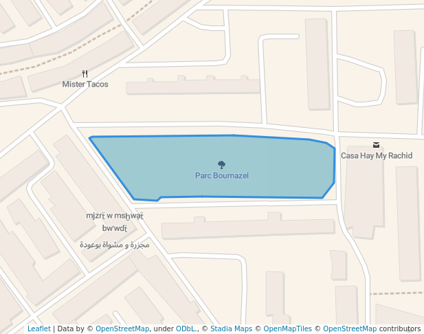 walking in Parc Bournazel map in Casablanca