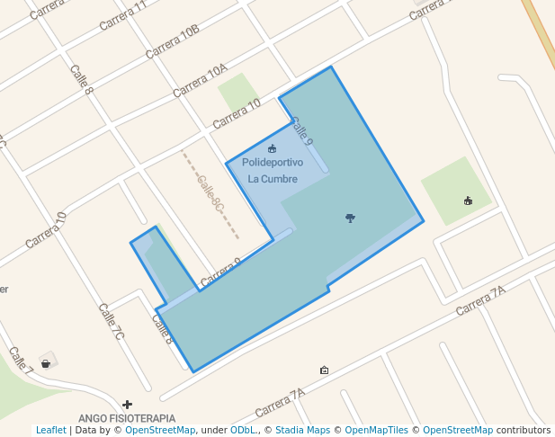 walking in Polideportivo La Cumbre map in Mosquera