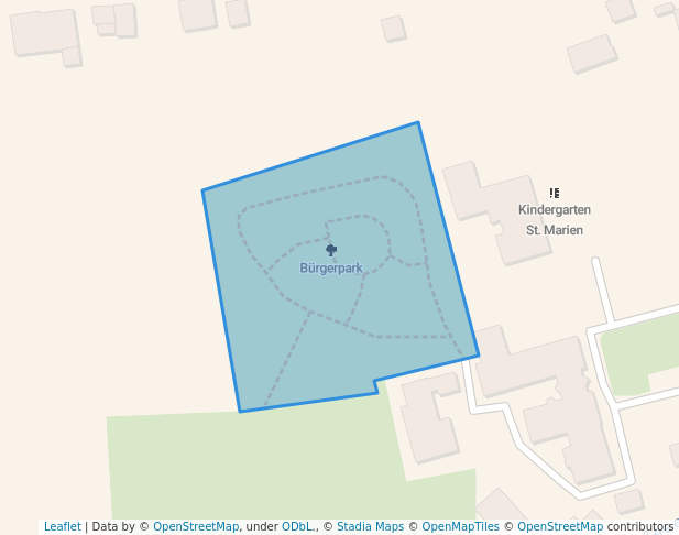 walking in Bürgerpark map in Ennigerloh