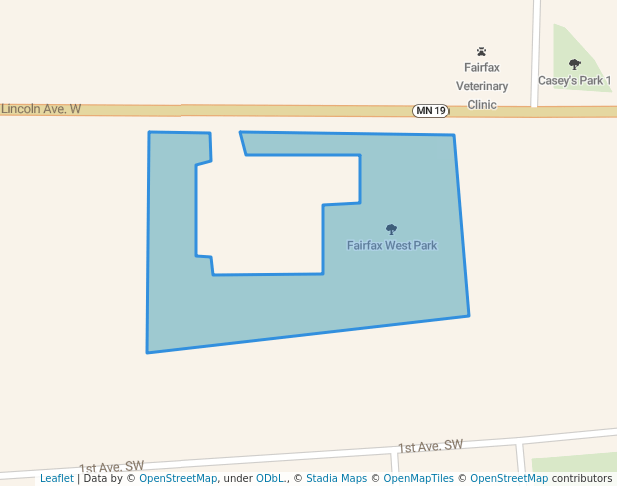 walking in Fairfax West Park map in Fairfax