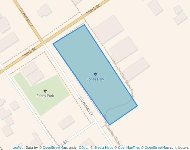 walking in Jones Park map in New Ulm