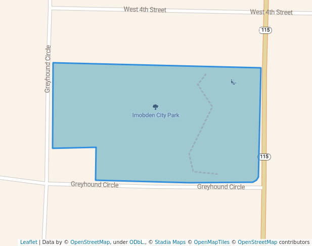 walking in Imobden City Park map in Imboden