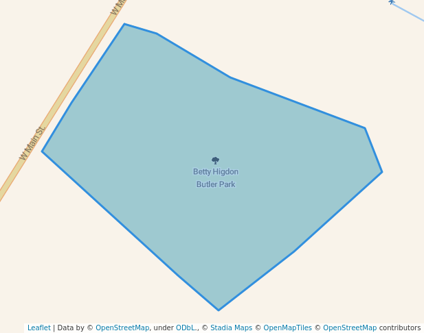 walking in Betty Higdon Butler Park map in Huntingdon