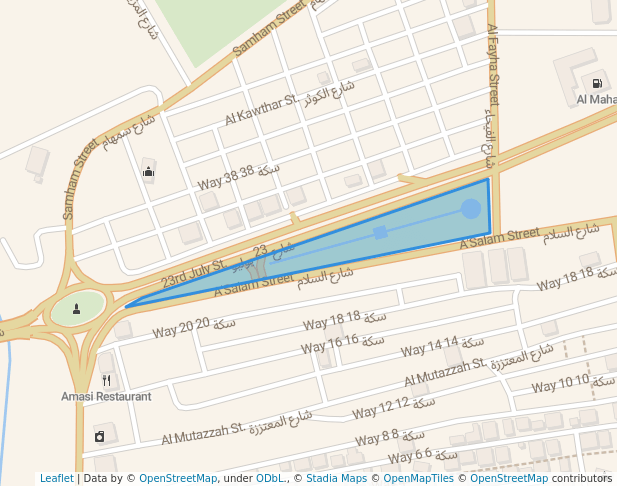 walking in Al Mo'tazza Park and Pond Fountains map in منطقة المعتزة