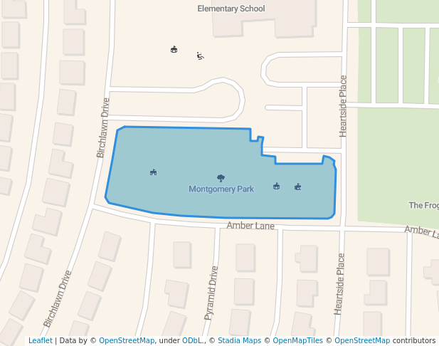 walking in Montgomery Park map in Farmers Branch