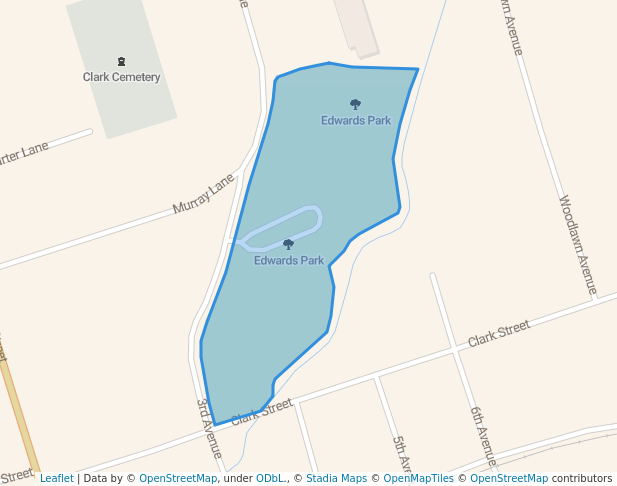 walking in Edwards Park map in Huntingdon