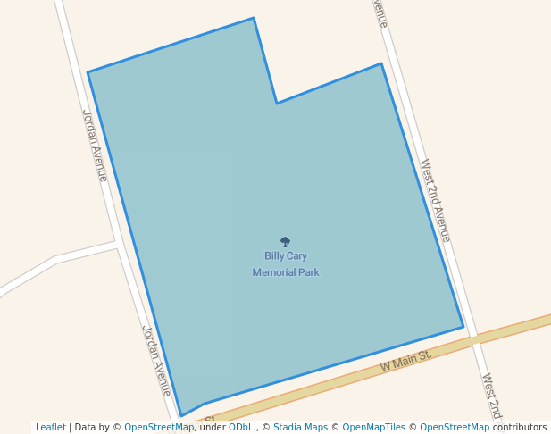 walking in Billy Cary Memorial Park map in Huntingdon