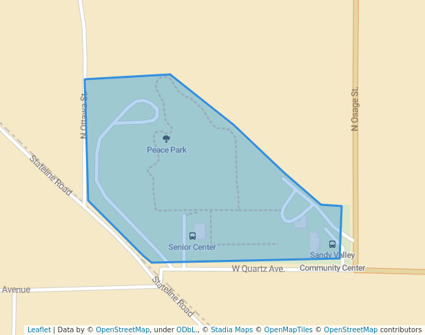 walking in Peace Park map in Sandy Valley