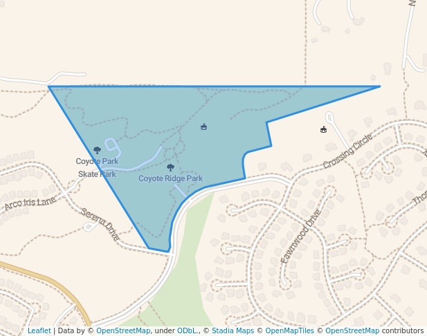 walking in Coyote Ridge Park map in Castle Pines