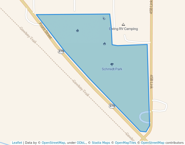 walking in Schmidt Park map in Ewing