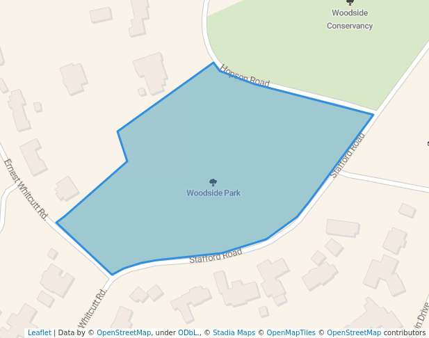 walking in Woodside Park map in Pinetown