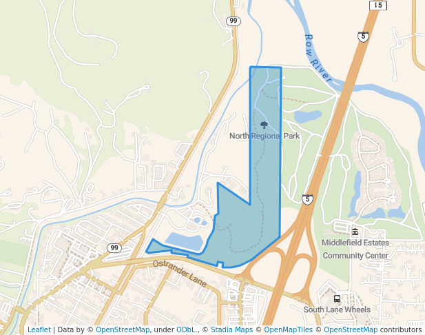 walking in North Regional Park map in Cottage Grove